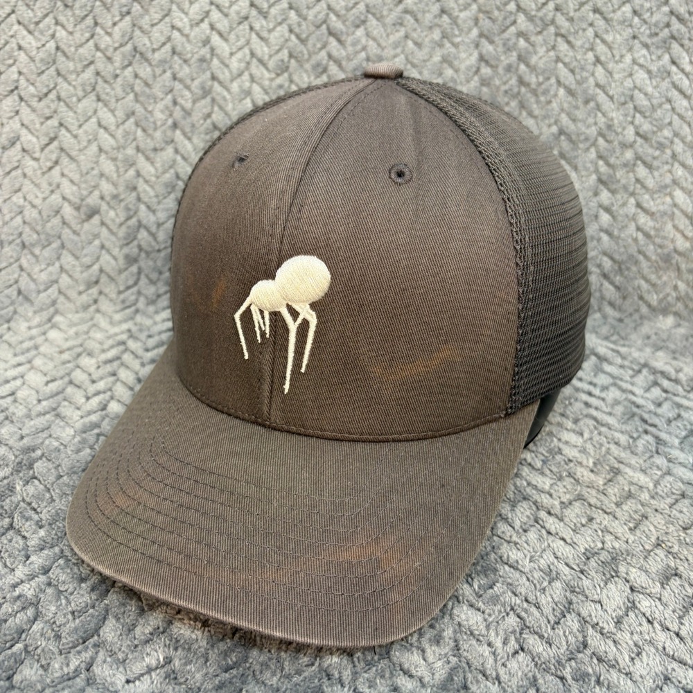 Yupoong Flexfit 110 Trucker Hat Spider Logo Snapback Grey Mesh Cap